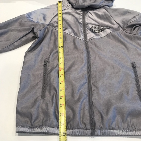 Nike Sportswear Boy's Sz L Windrunner Full Zip Hooded Jacket Gray Zip Pocket EUC - Picture 5 of 10